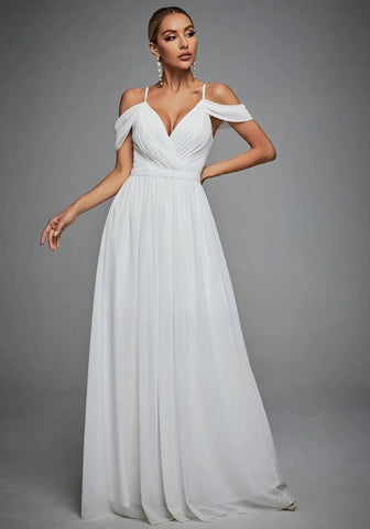 Brautkleider Standesamt Cross Drop Ärmel Chiffon